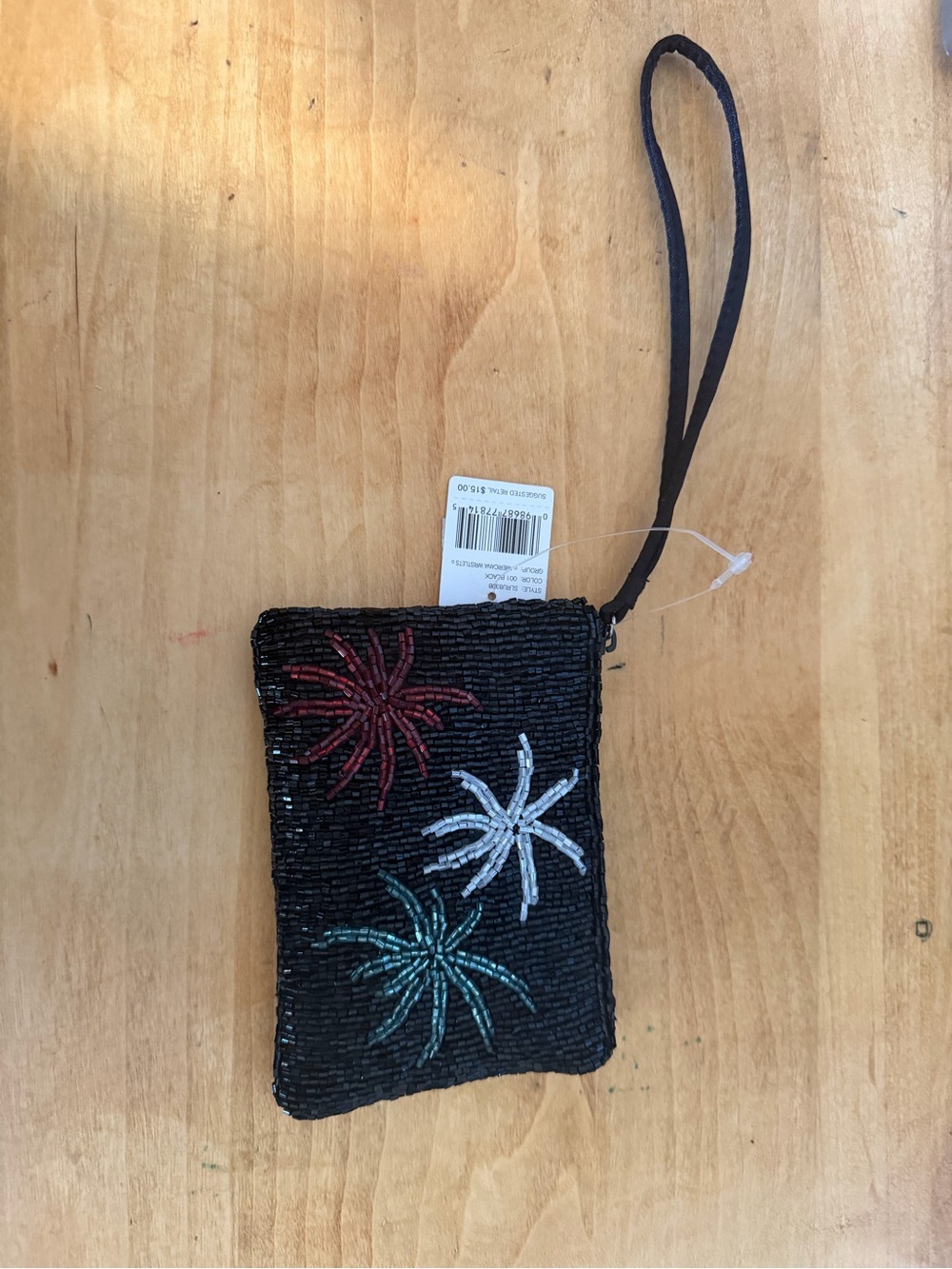 Liz Claiborne 4th of July Black Beaded Firework Wristlet